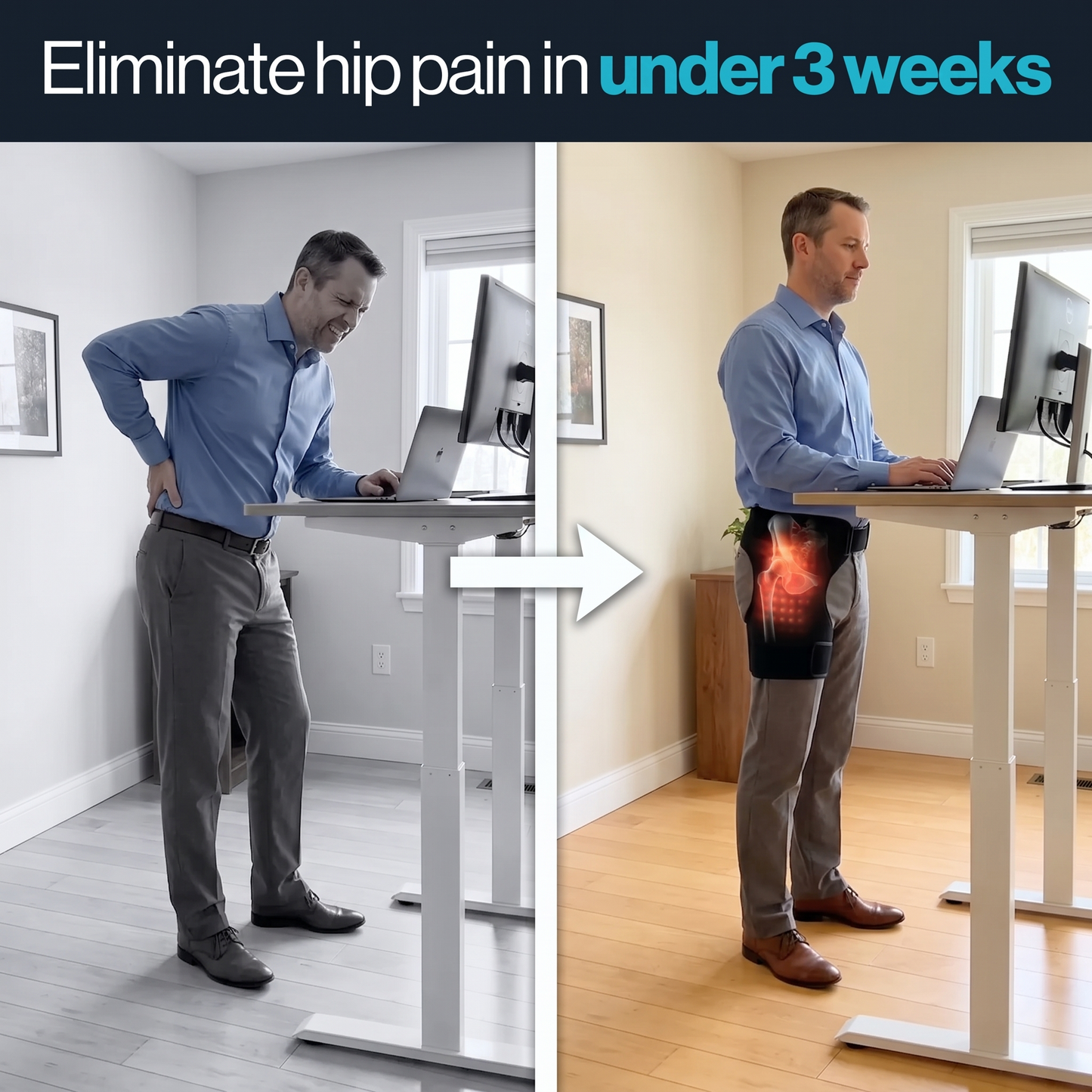 4-in-1 Hip Therapy Belt — Sit-Stand Relief System